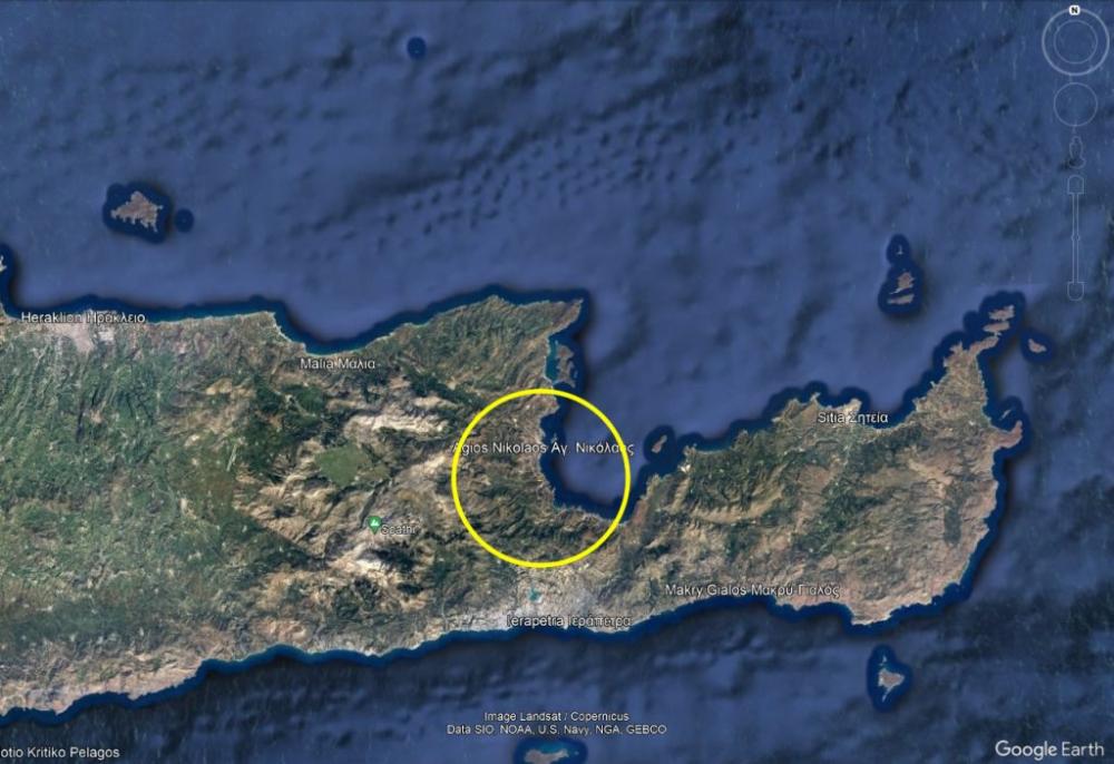 Kreta, Vathi: Atemberaubendes Grundstück mit Meerblick zu verkaufen