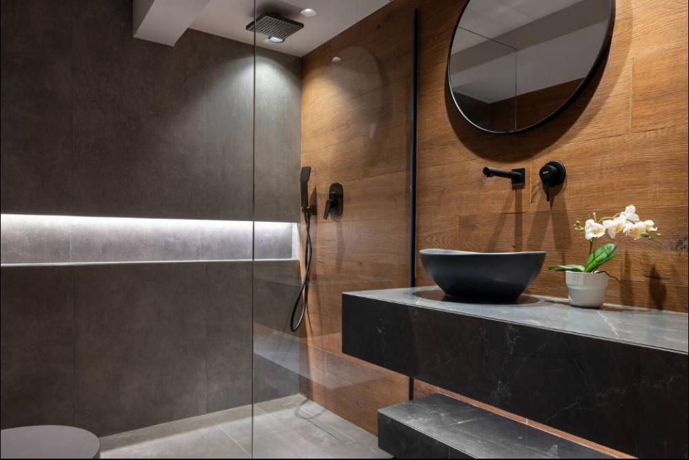 Kreta, Agios Onoufrios: Elegante Villa aus weißem Stein mit Meerblick zu verkaufen