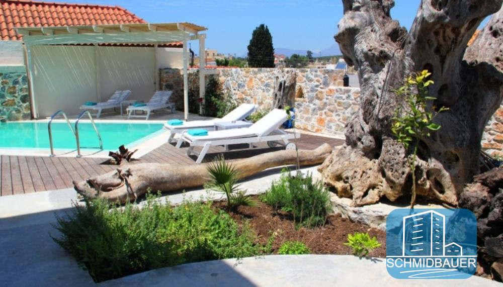 Crete, Pitsidia: วิลล่าที่ยอดเยี่ยมพร้อมสระว่ายน้ำและทิวทัศน์ของภูเขา Psiloritis