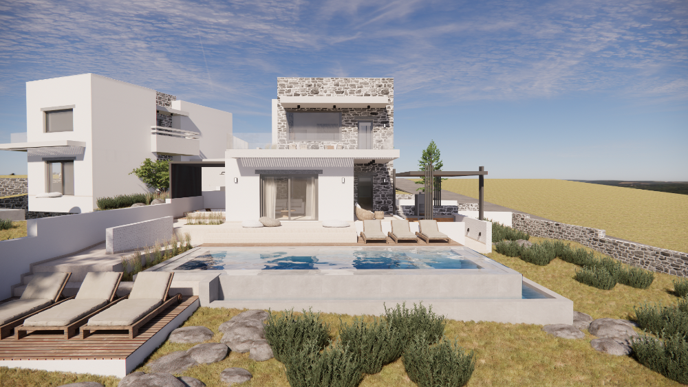 Kreta, Ag. Triada Rethymno: Neubau-Projekt! Moderne Villa zu verkaufen