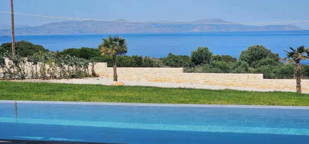 Kreta, Agios Onoufrios: Elegante Villa aus weißem Stein mit Meerblick zu verkaufen