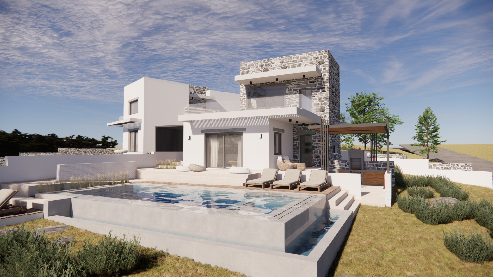Kreta, Ag. Triada Rethymno: Neubau-Projekt! Moderne Villa zu verkaufen