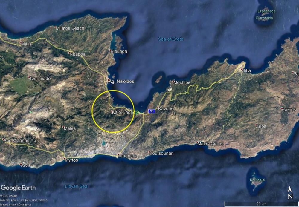 Kreta, Kalo Chorio: Großes ländliches Baugrundstück mit Meerblick zu verkaufen