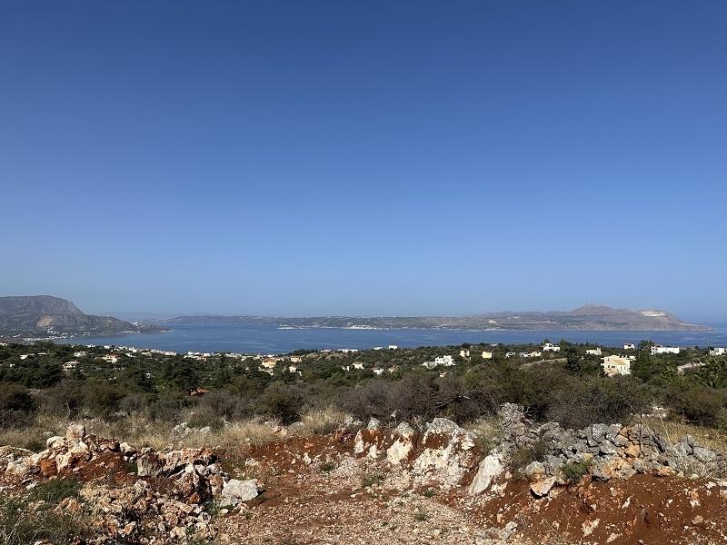 Kreta, Kokkino Chorio: Grundstück mit Baugenehmigung und atemberaubender Aussicht zu verkaufen