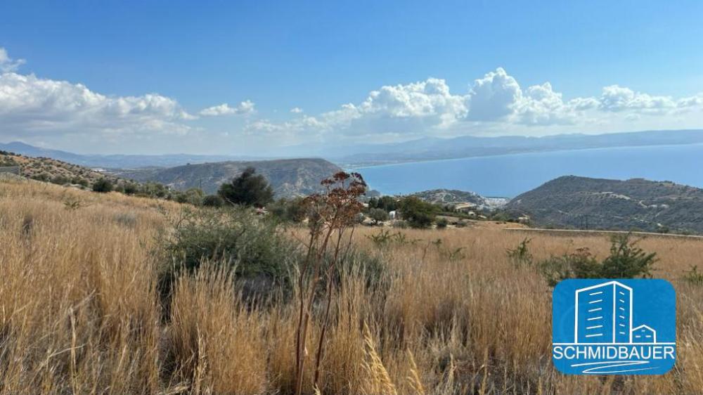 Kreta, Agia Galini: Grundstück mit Panoramablick auf das Libysche Meer zu verkaufen