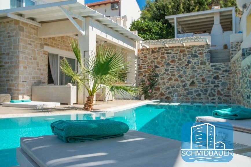 Crete, Pitsidia: วิลล่าที่ยอดเยี่ยมพร้อมสระว่ายน้ำและทิวทัศน์ของภูเขา Psiloritis