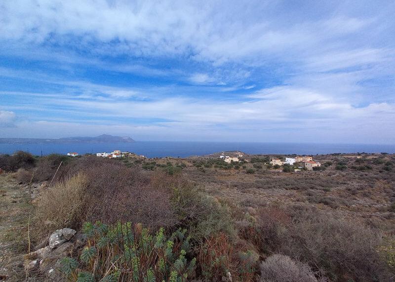 Kreta, Kokkino Chorio: Baugrundstück mit Panoramablick auf das Meer zu verkaufen
