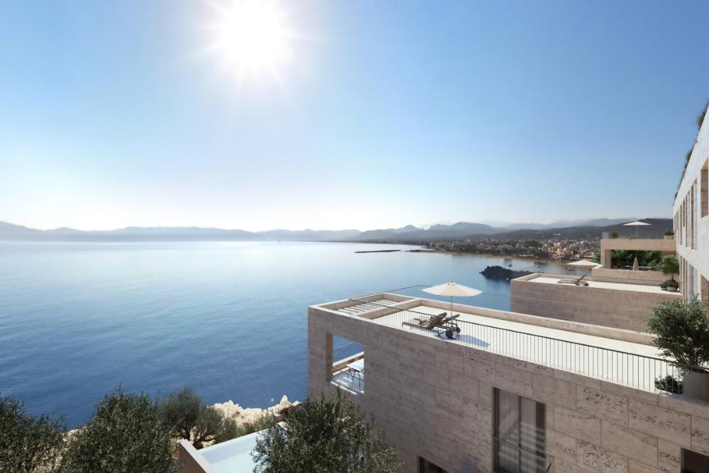 Kreta, Kissamos: Elegante Wohnung am Meer mit unverbautem Blick auf die Ägäis zu verkaufen