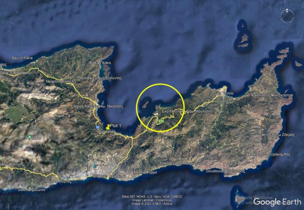 Kreta, Mochlos: Baugrundstück mit Meerblick zum Verkauf