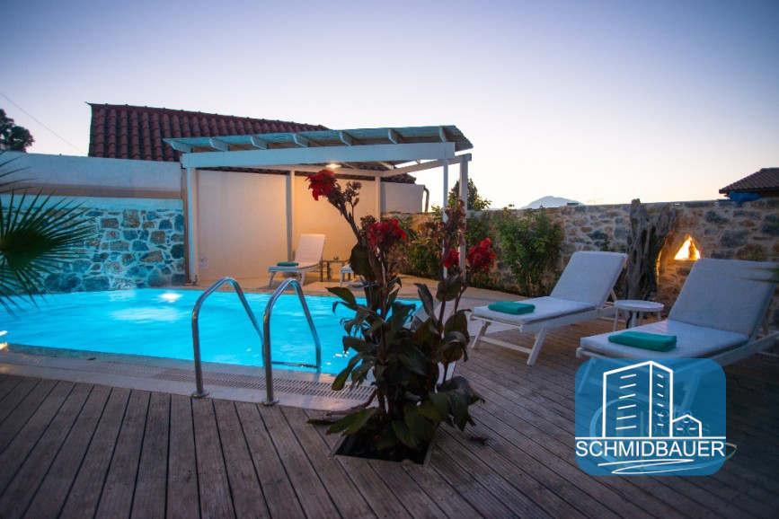 Crete, Pitsidia: วิลล่าที่ยอดเยี่ยมพร้อมสระว่ายน้ำและทิวทัศน์ของภูเขา Psiloritis