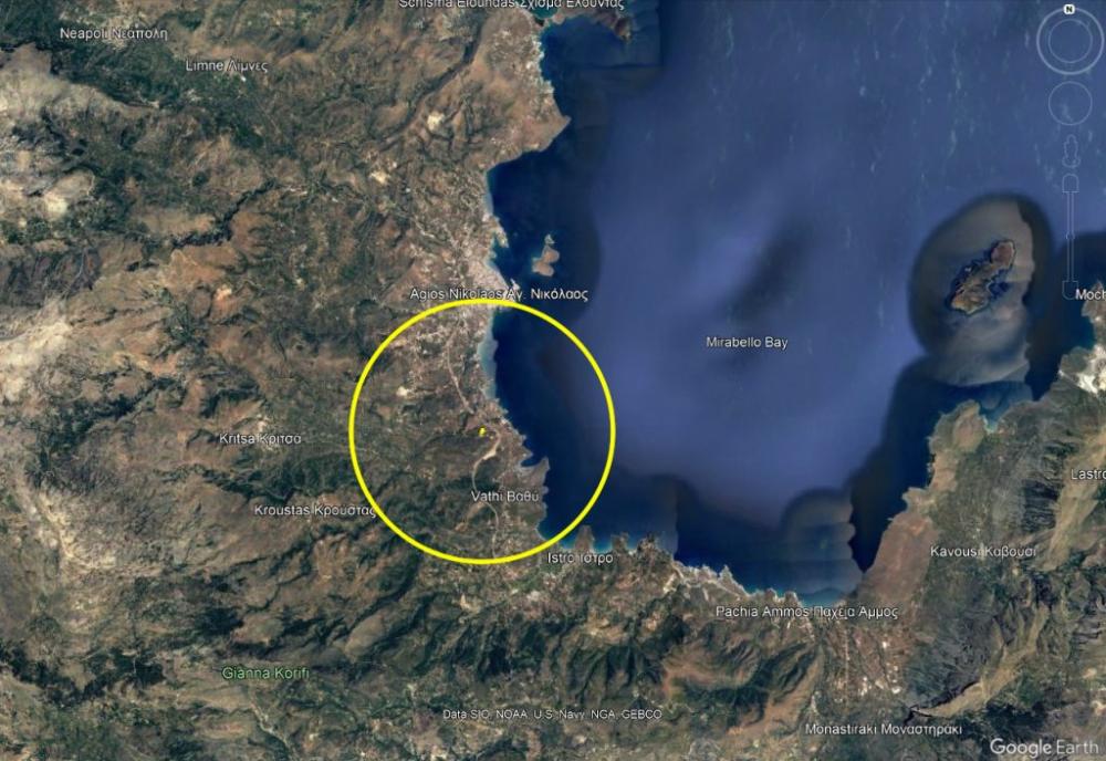 Kreta, Vathi: Atemberaubendes Grundstück mit Meerblick zu verkaufen