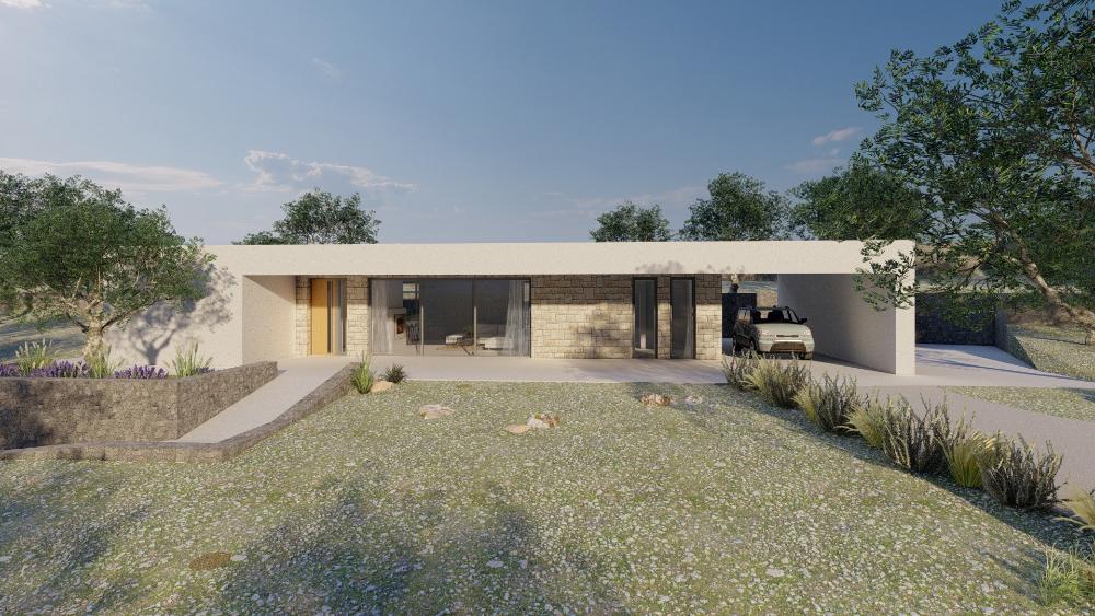 Kréta, Kastellos Kournas közelében: Elegáns és modern villa építés alatt eladó