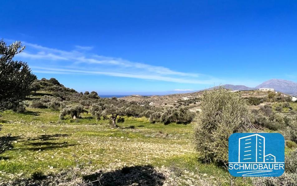 Kreta, Kamilari: Grundstück in traumhafter Lage mit Meer- und Bergblick zu verkaufen